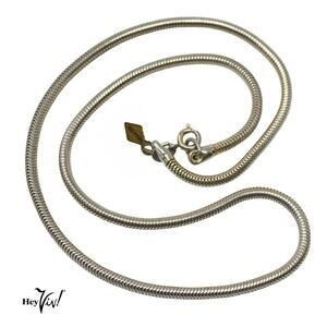 Vintage 70s Sarah Coventry Silver Tone Snake Chain Necklace 18" Signed - Hey Viv